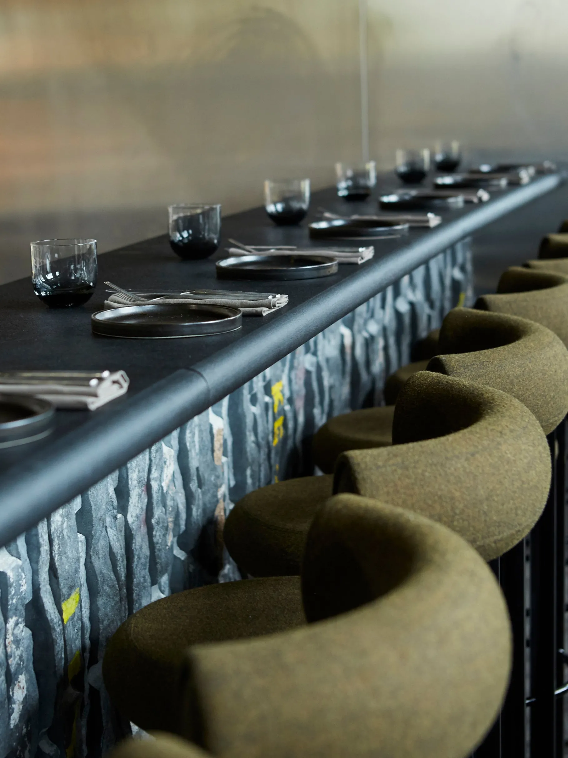 Fat Black Steel 75cm Bar Stool