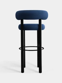 Fat Black Steel 75cm Bar Stool