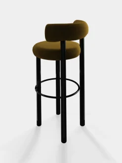 Fat Black Steel 75cm Bar Stool