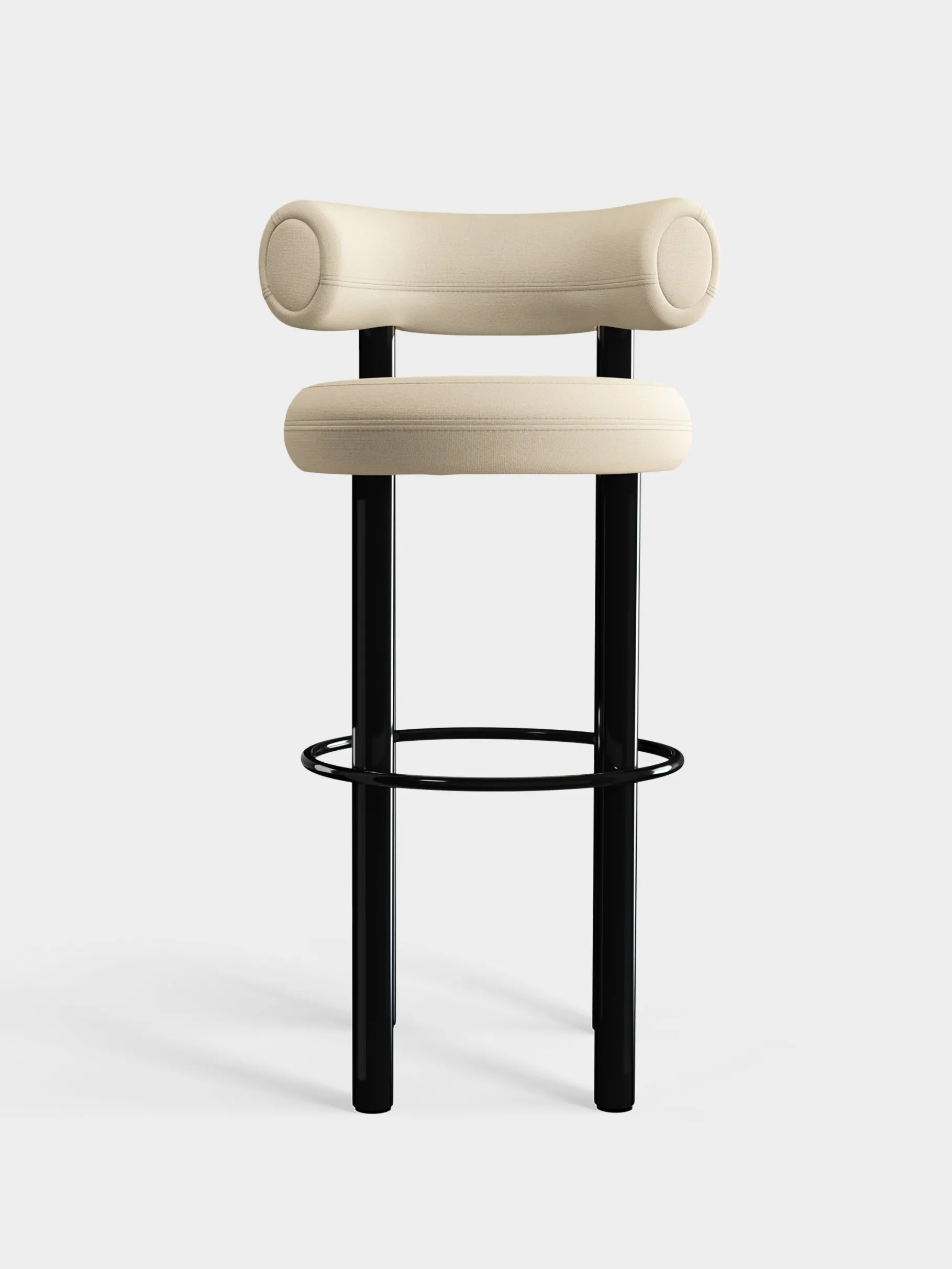 Fat Black Steel 75cm Bar Stool