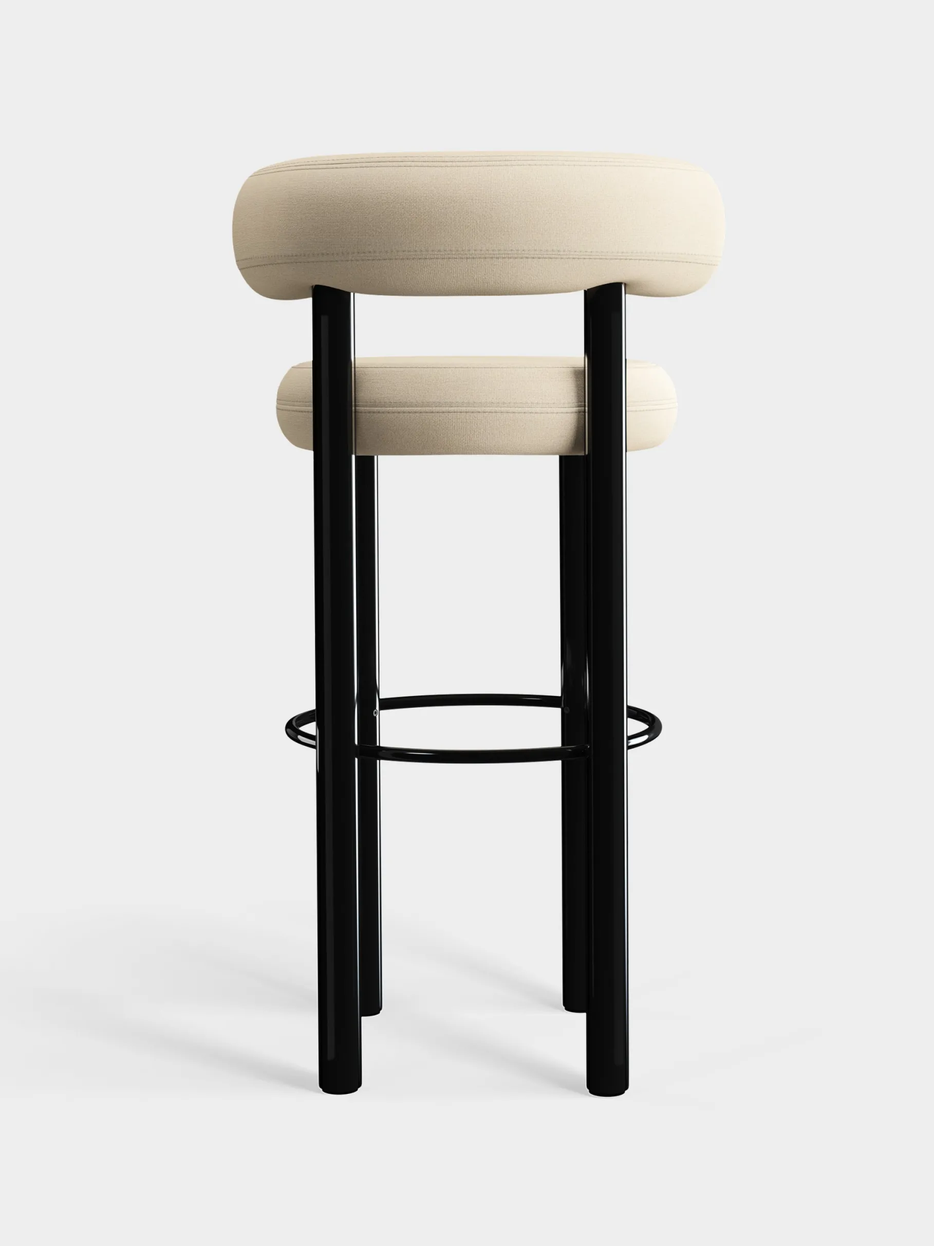 Fat Black Steel 75cm Bar Stool