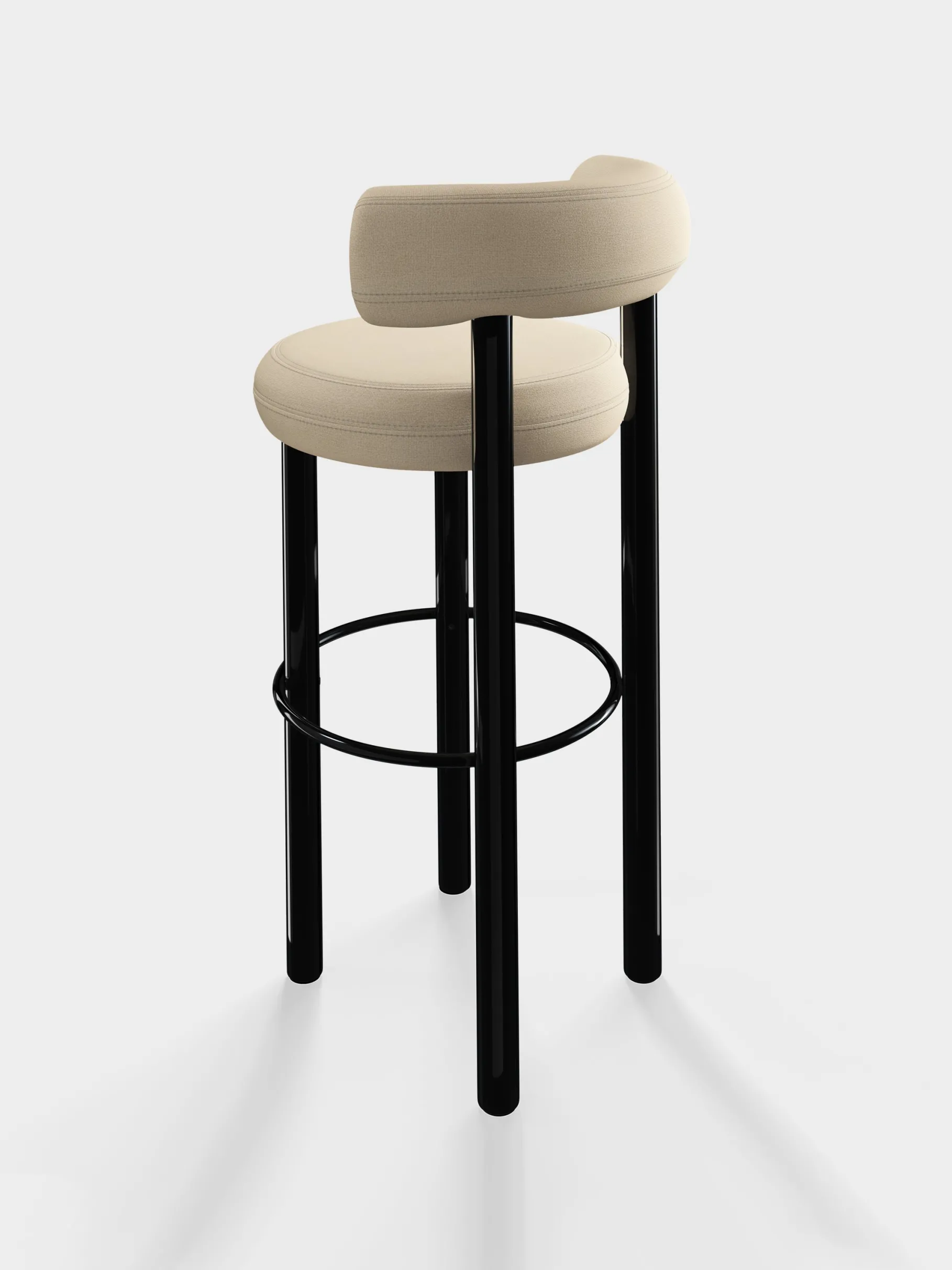 Fat Black Steel 75cm Bar Stool