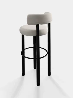 Fat Black Steel 75cm Bar Stool