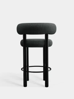 Fat Black Steel 65cm Counter Stool