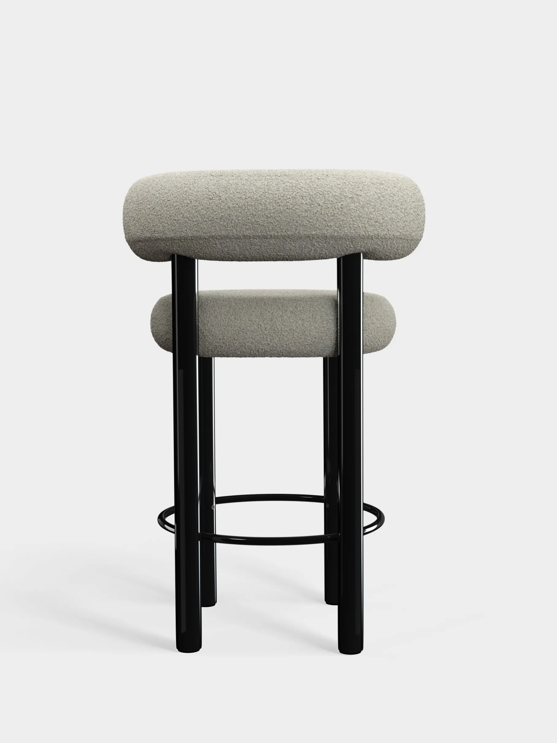 Fat Black Steel 65cm Counter Stool