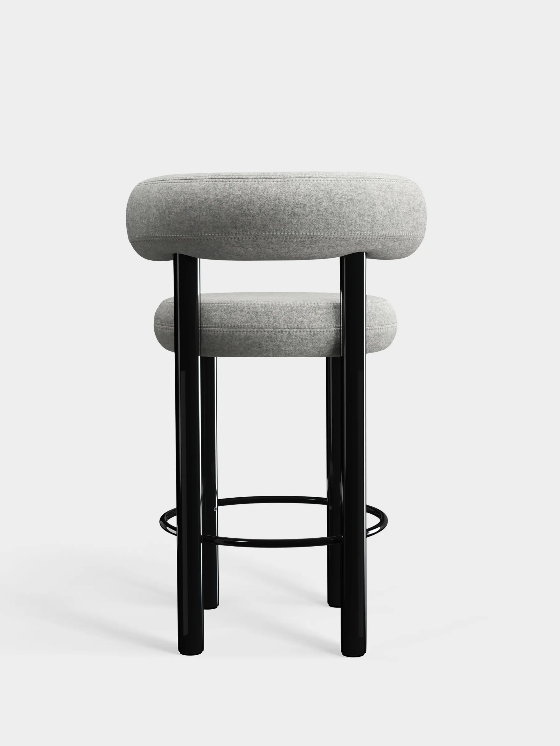 Fat Black Steel 65cm Counter Stool