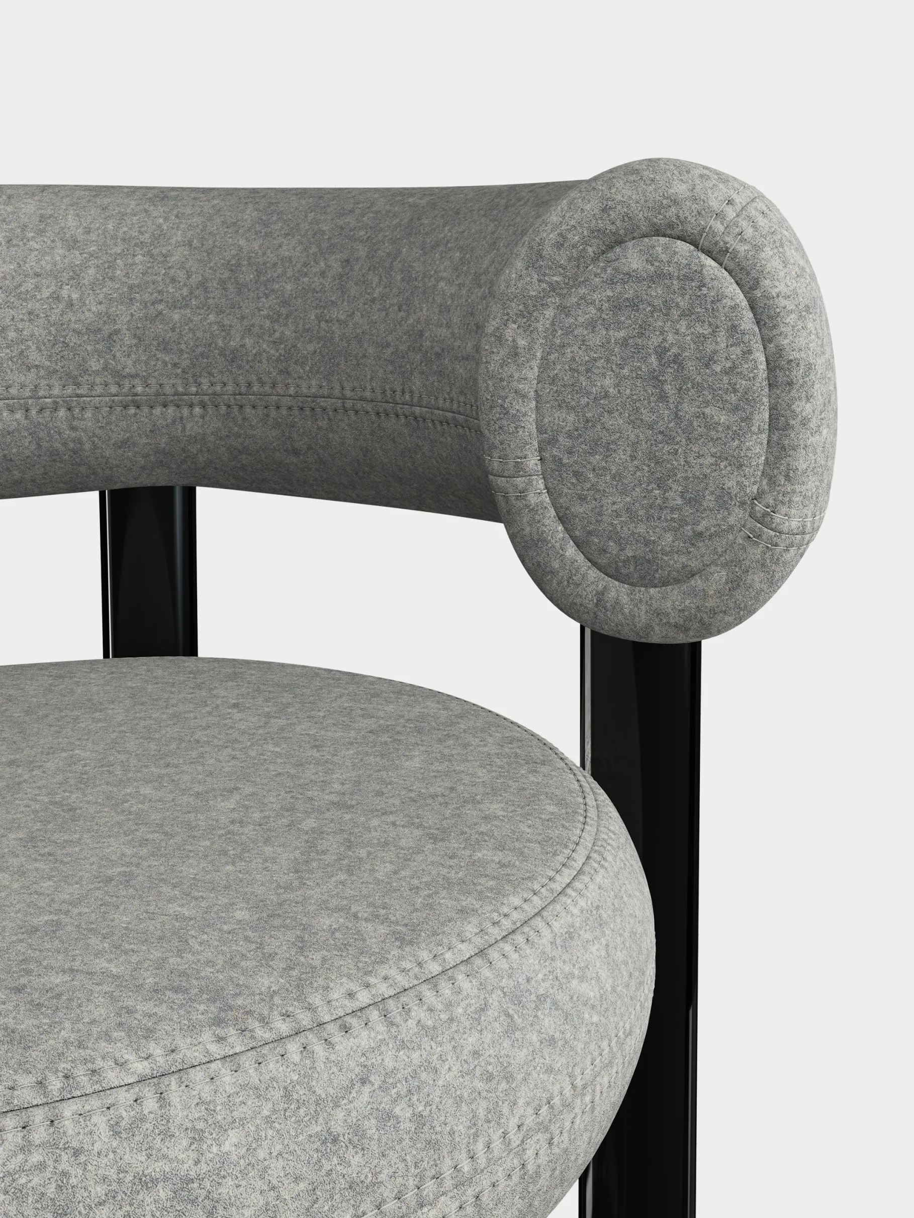 Fat Black Steel 65cm Counter Stool