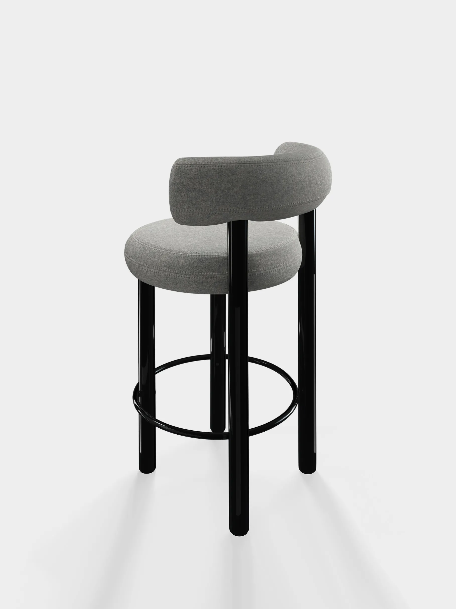 Fat Black Steel 65cm Counter Stool