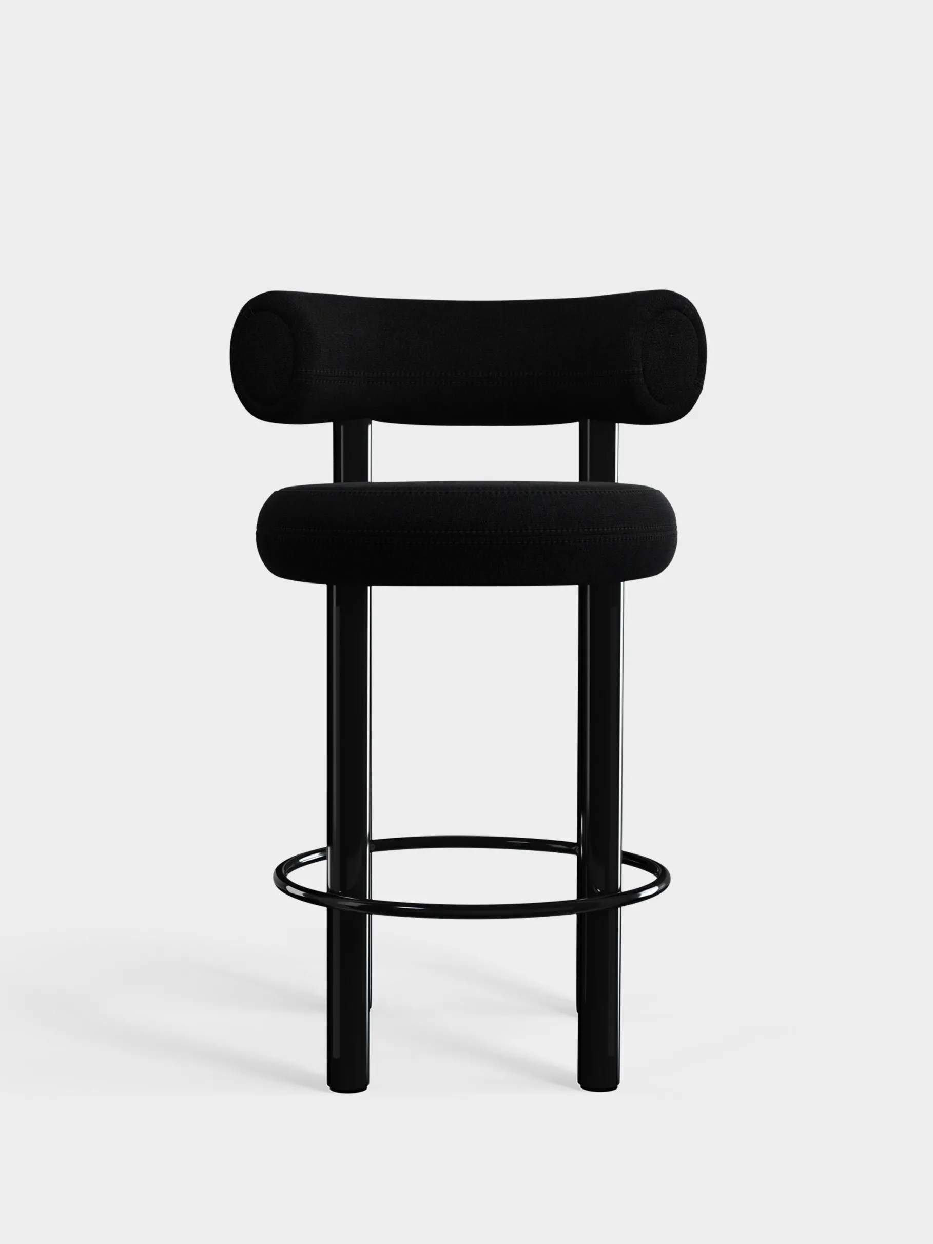 Fat Black Steel 65cm Counter Stool