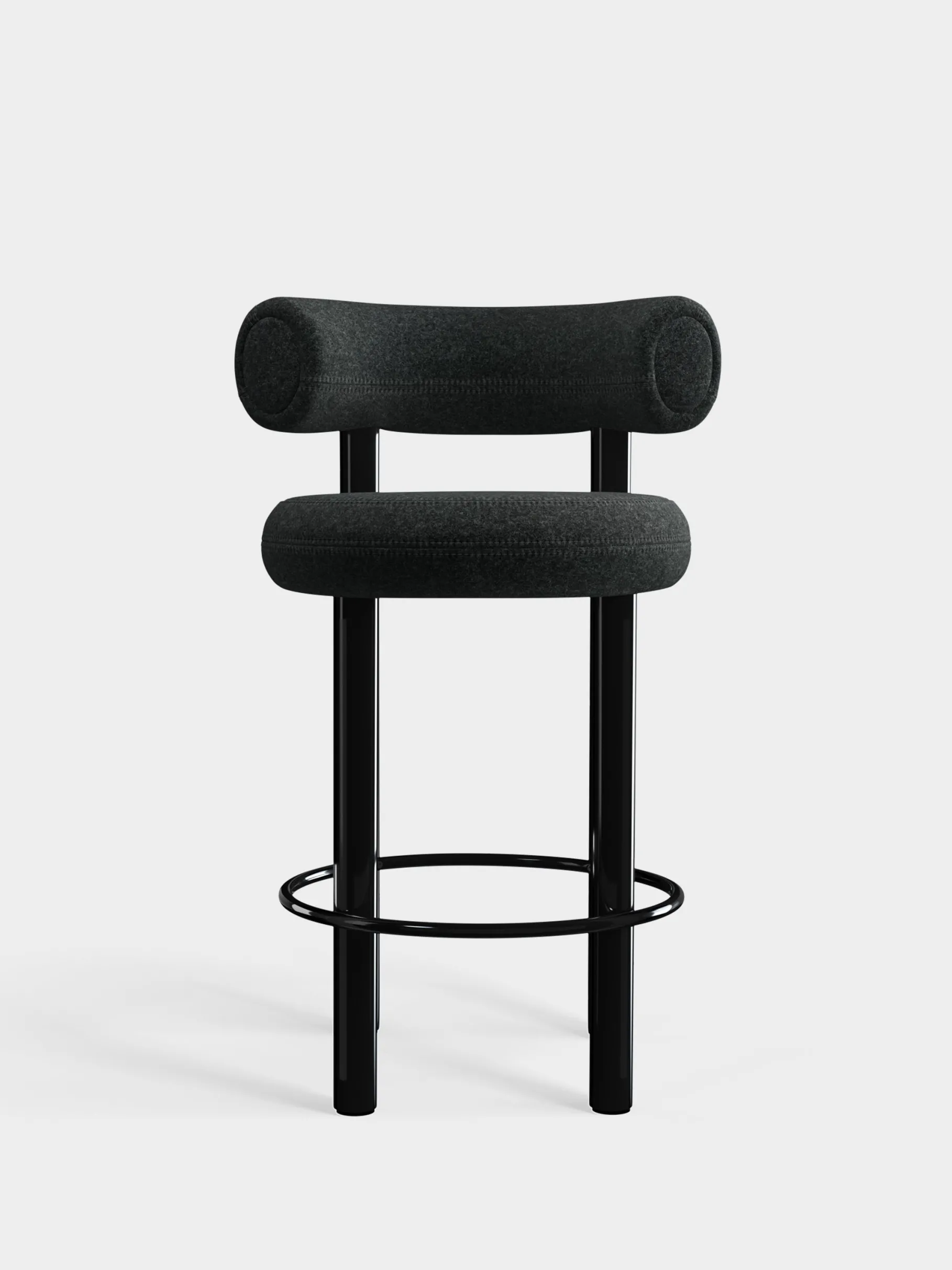 Fat Black Steel 65cm Counter Stool