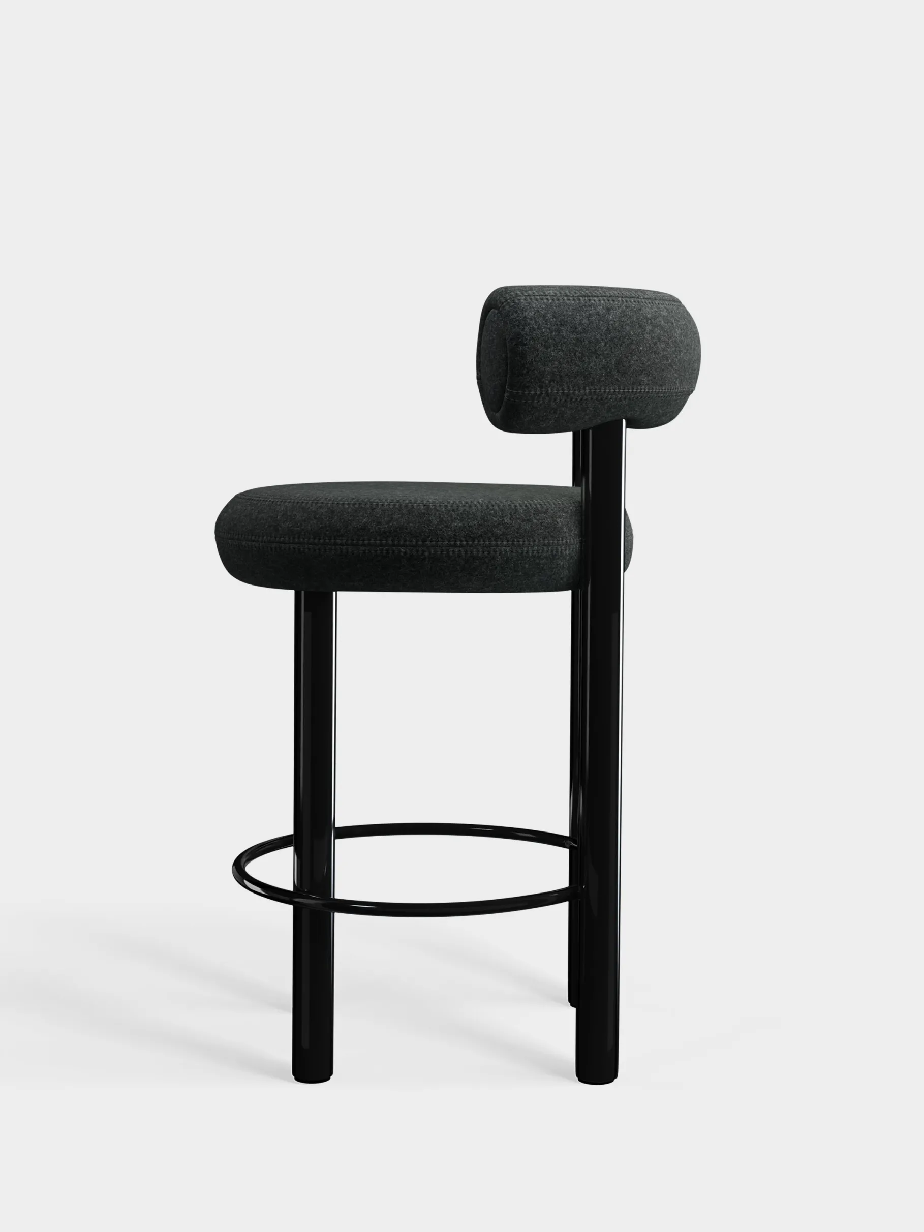 Fat Black Steel 65cm Counter Stool