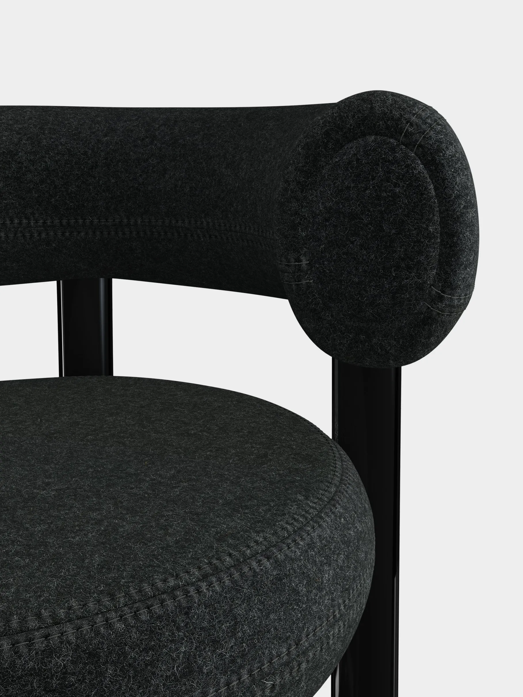 Fat Black Steel 65cm Counter Stool