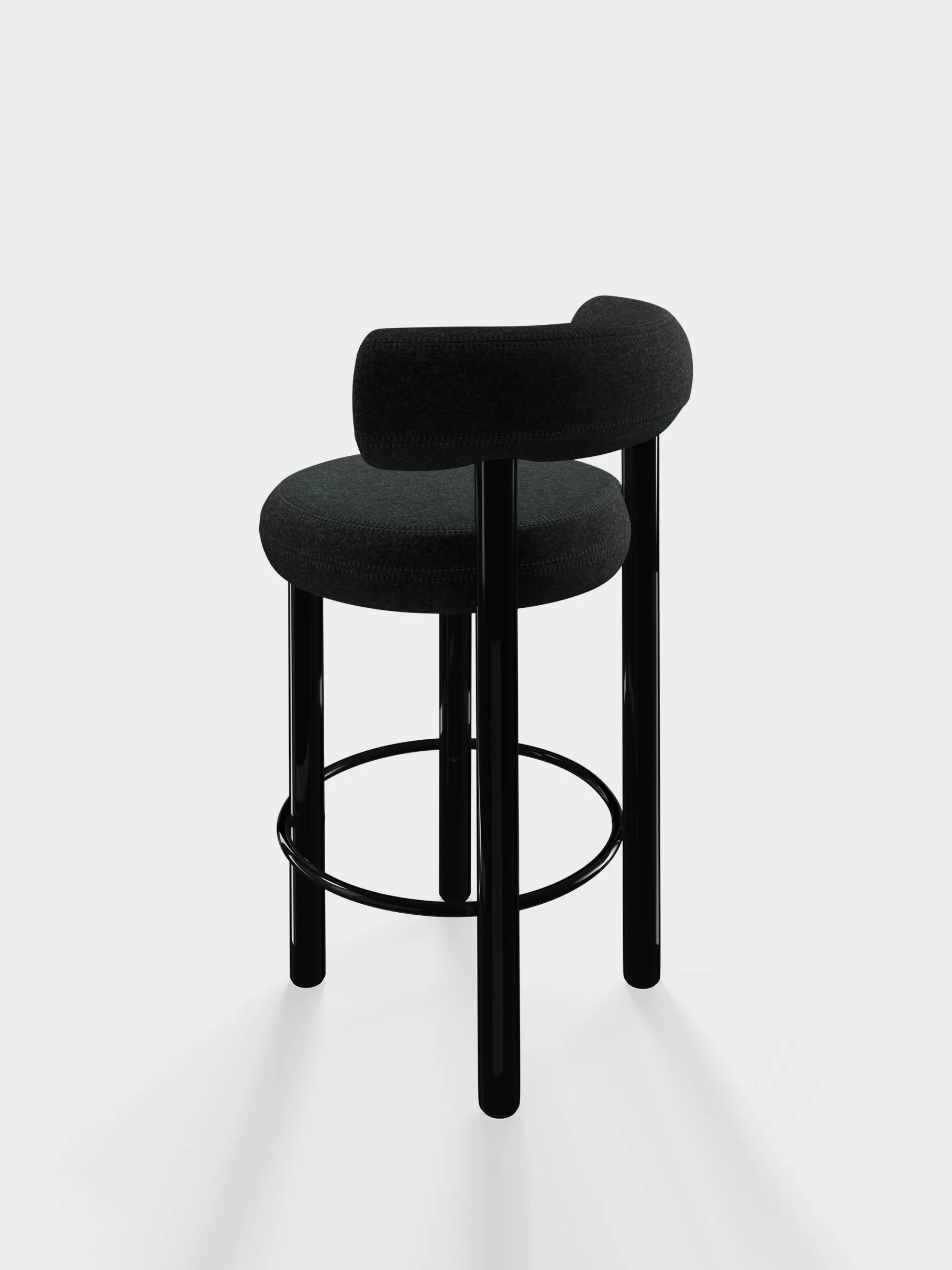 Fat Black Steel 65cm Counter Stool