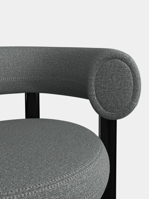Fat Black Steel Dining Chair