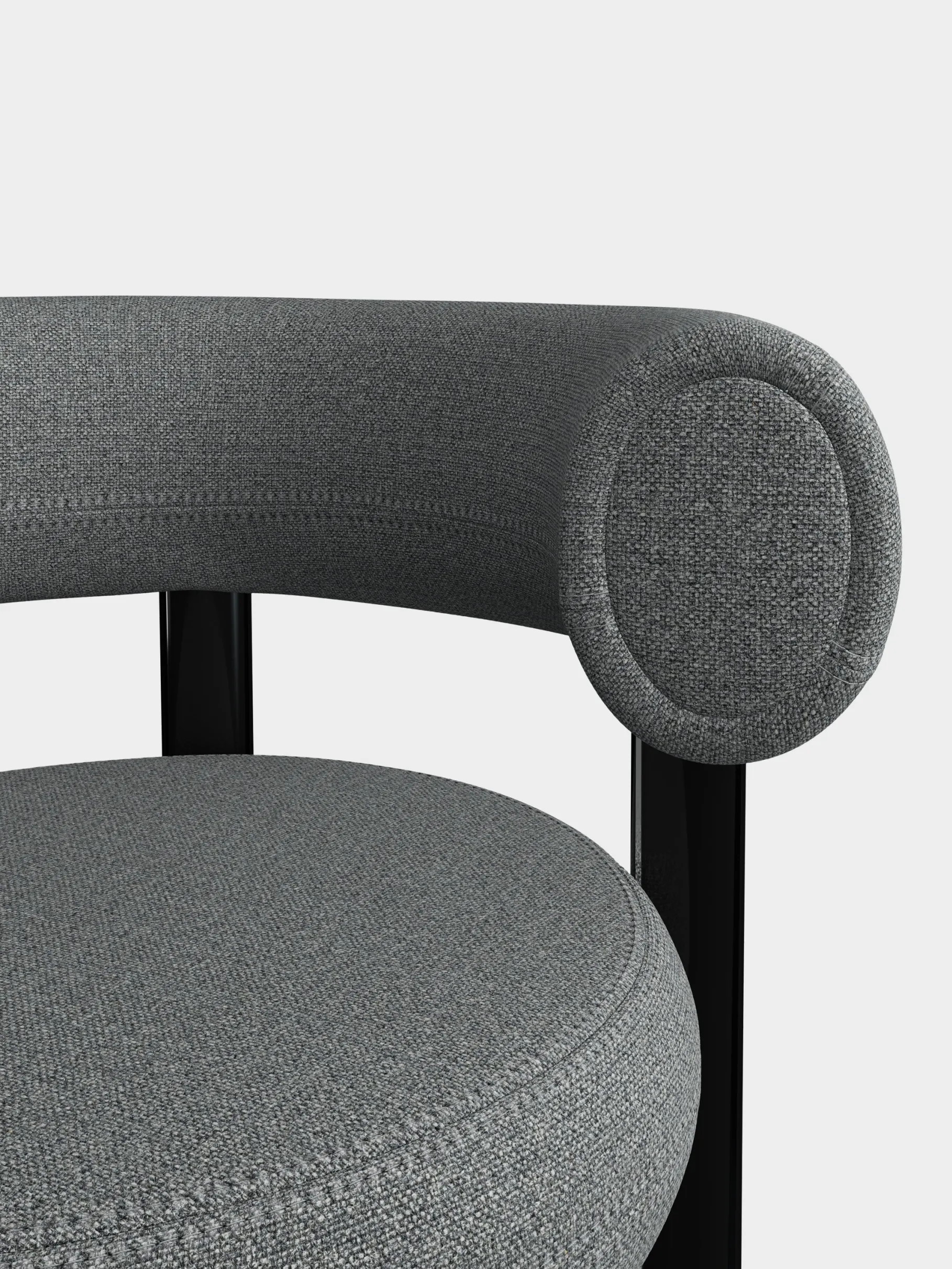 Fat Black Steel Dining Chair