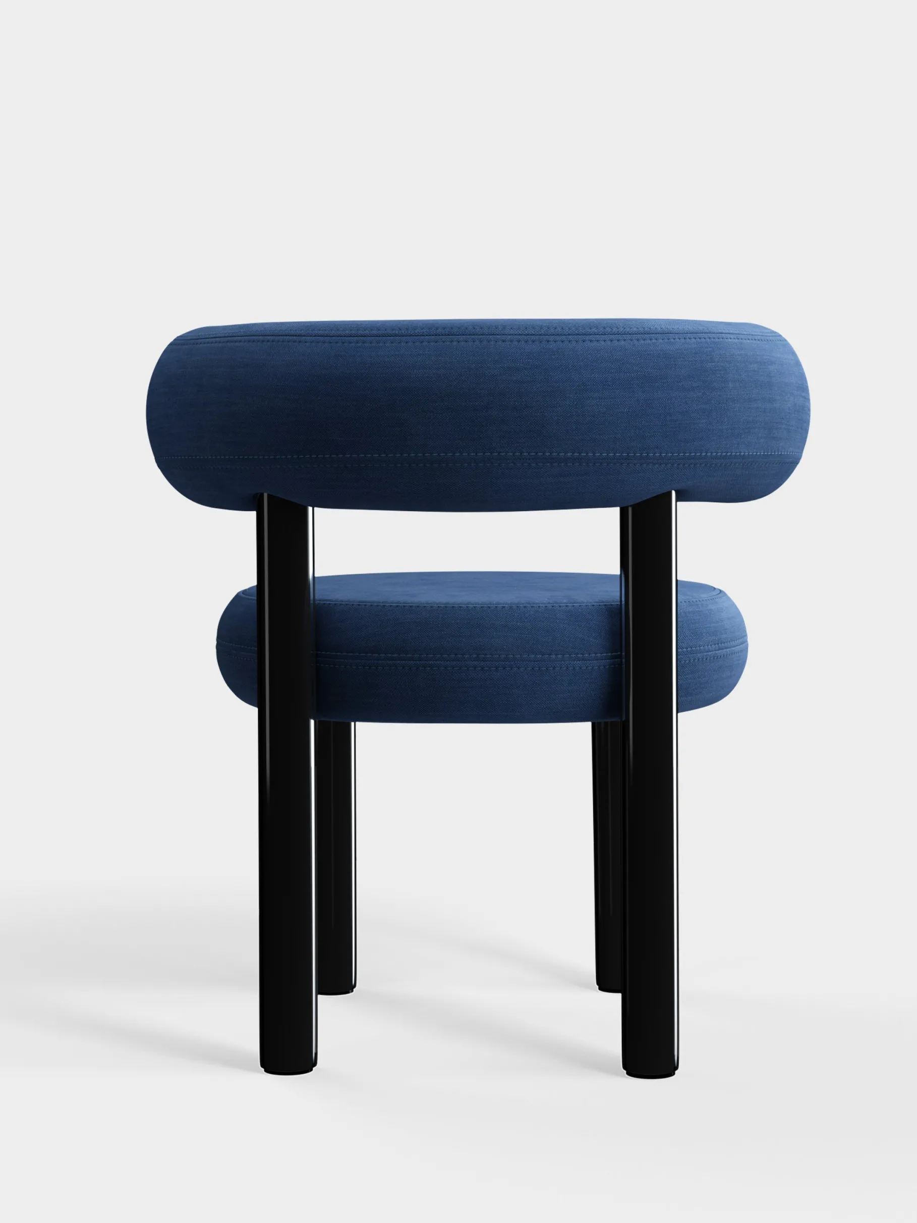 Fat Black Steel Dining Chair