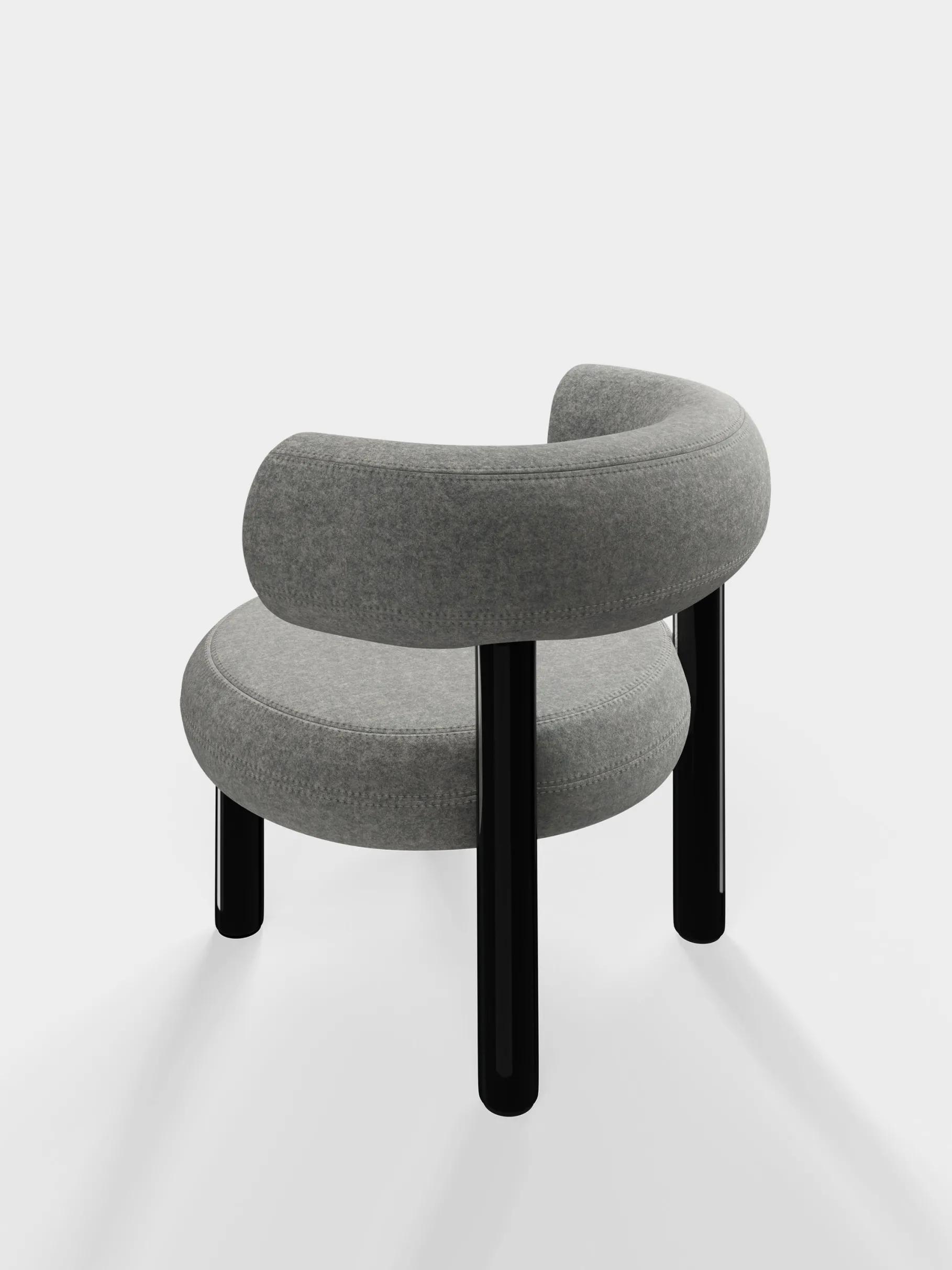 Fat Black Steel Lounge Chair