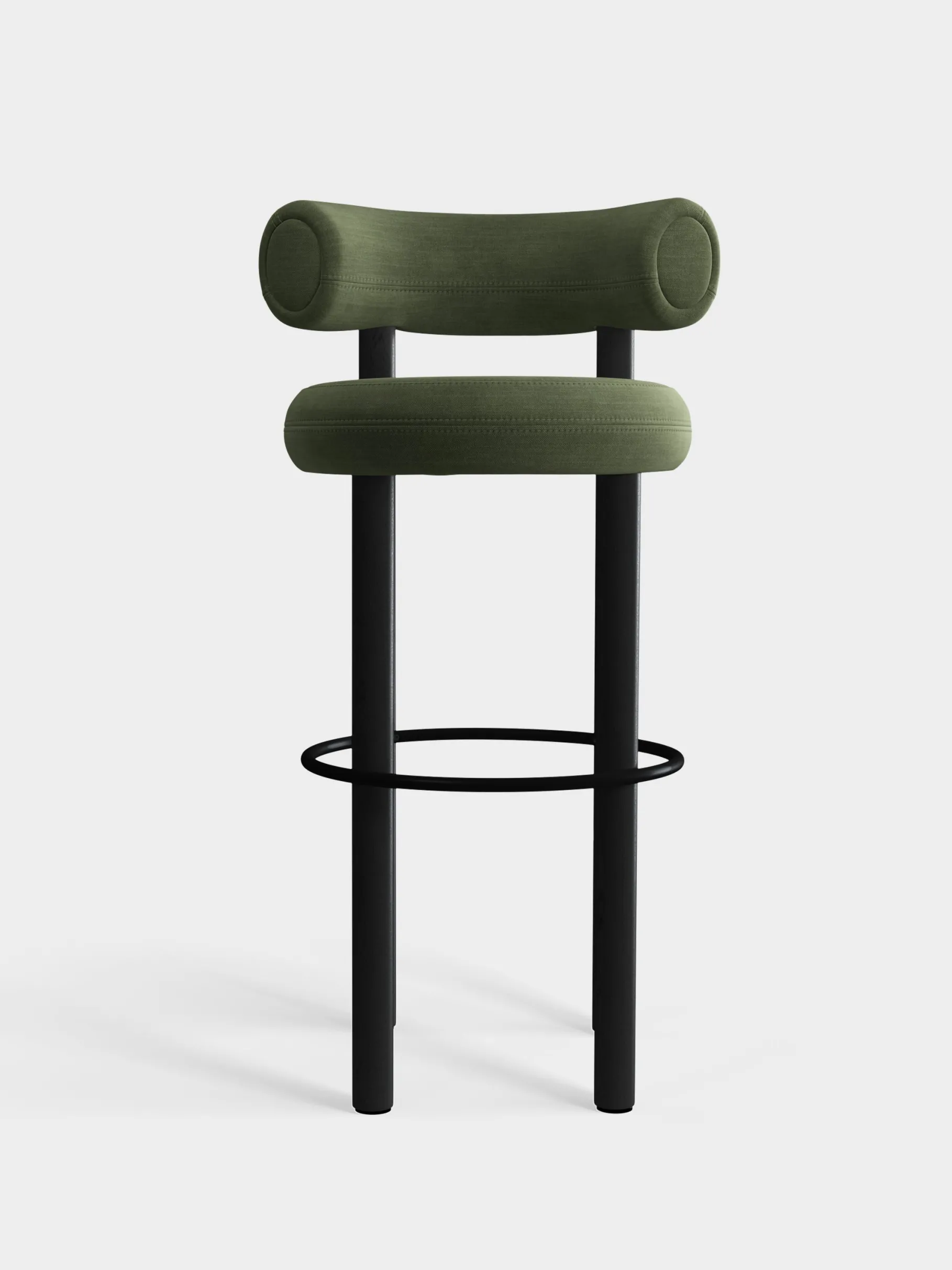 Fat Black Wood 75cm Bar Stool