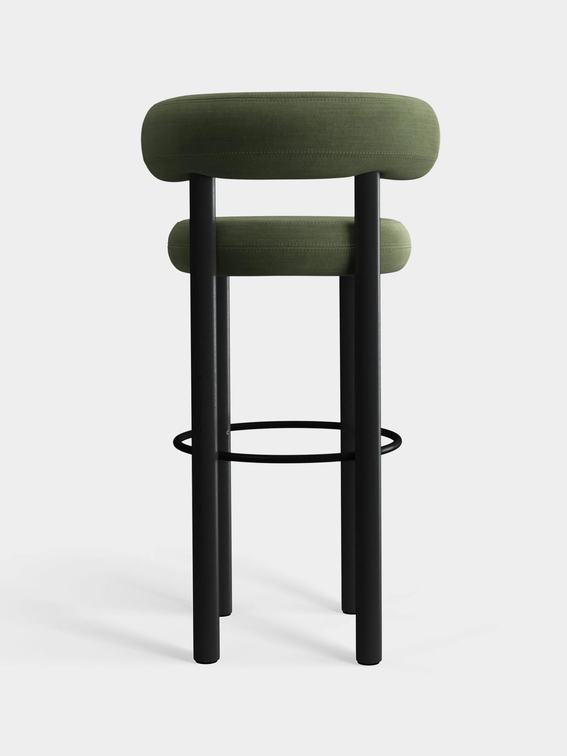 Fat Black Wood 75cm Bar Stool