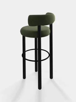 Fat Black Wood 75cm Bar Stool