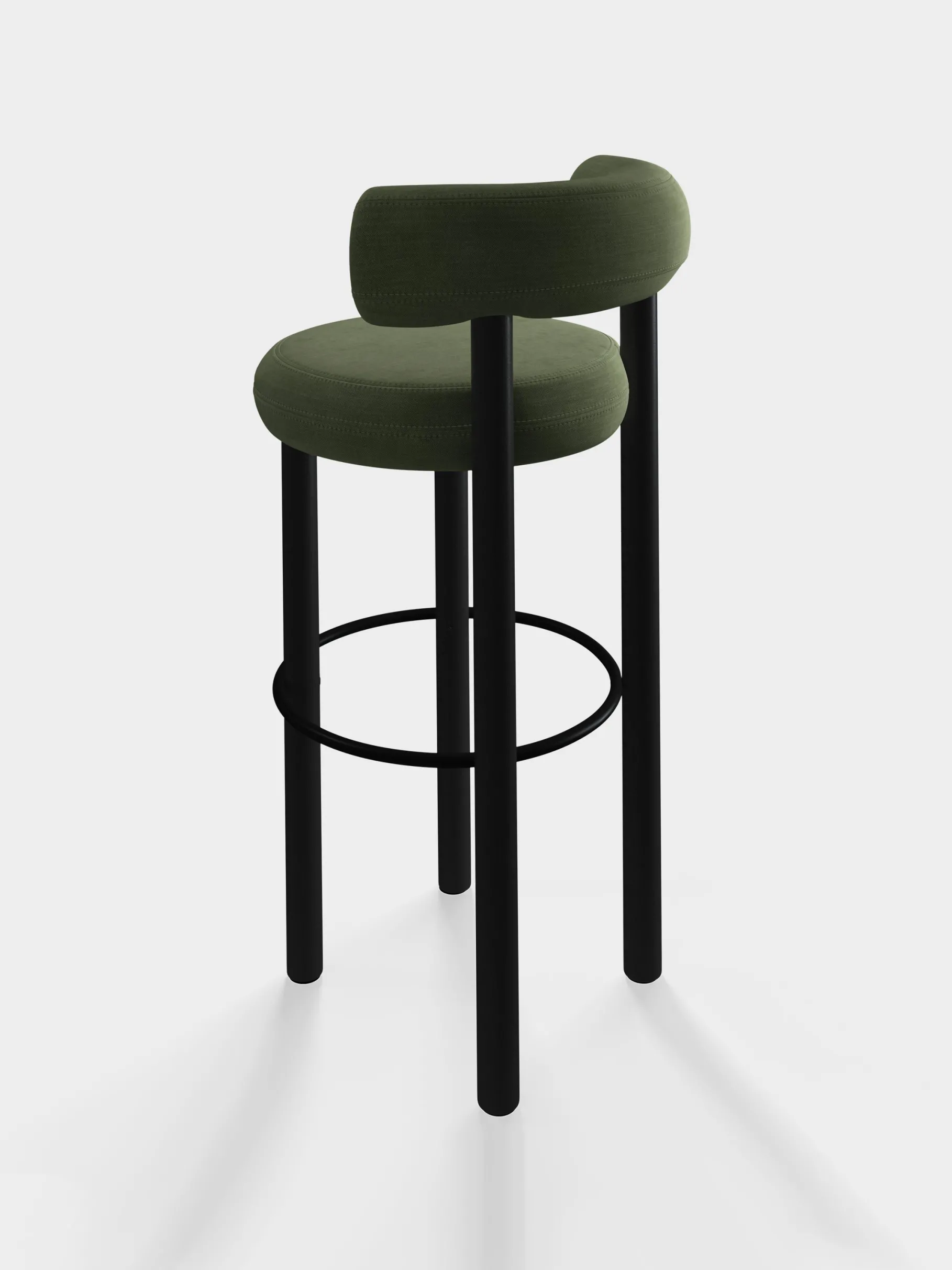 Fat Black Wood 75cm Bar Stool