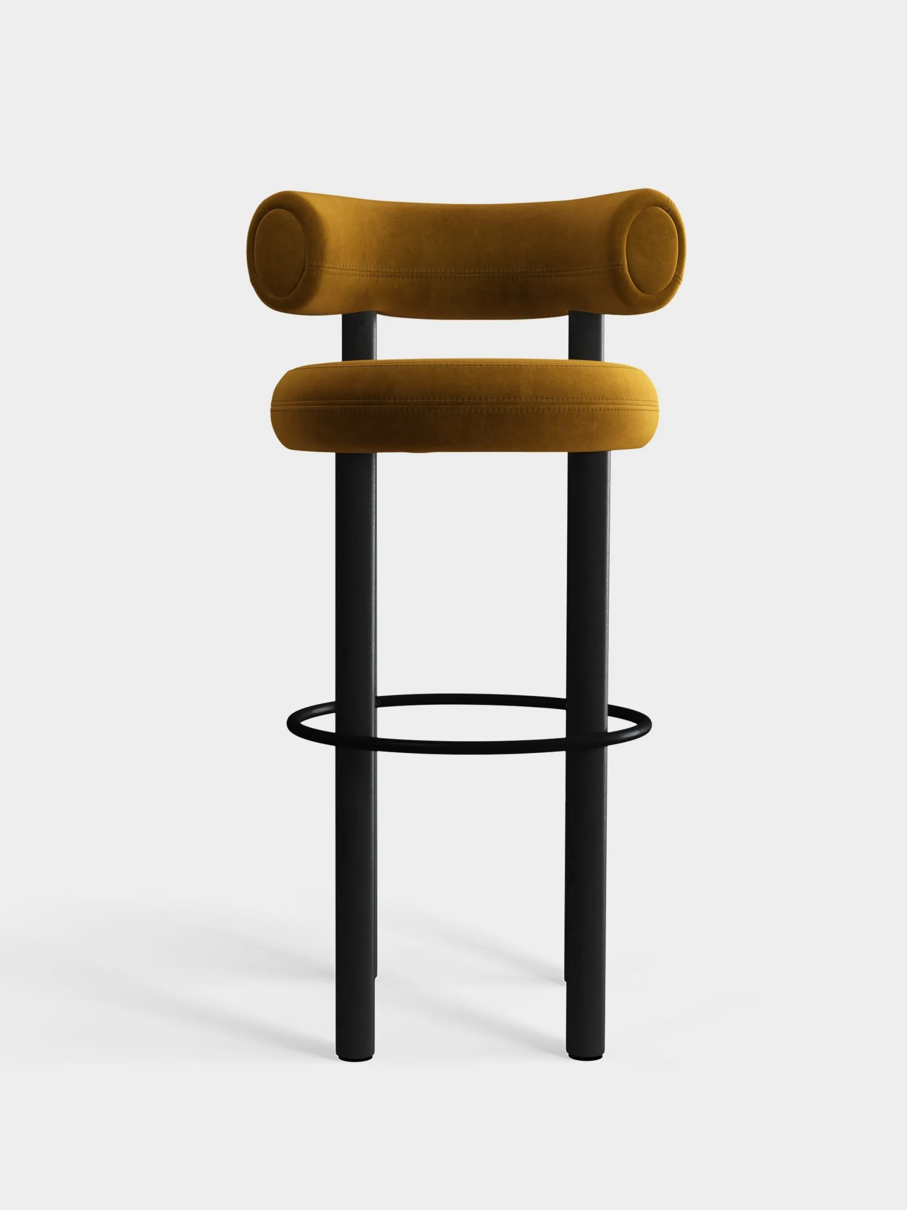 Fat Black Wood 75cm Bar Stool