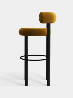 Fat Black Wood 75cm Bar Stool
