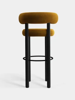 Fat Black Wood 75cm Bar Stool