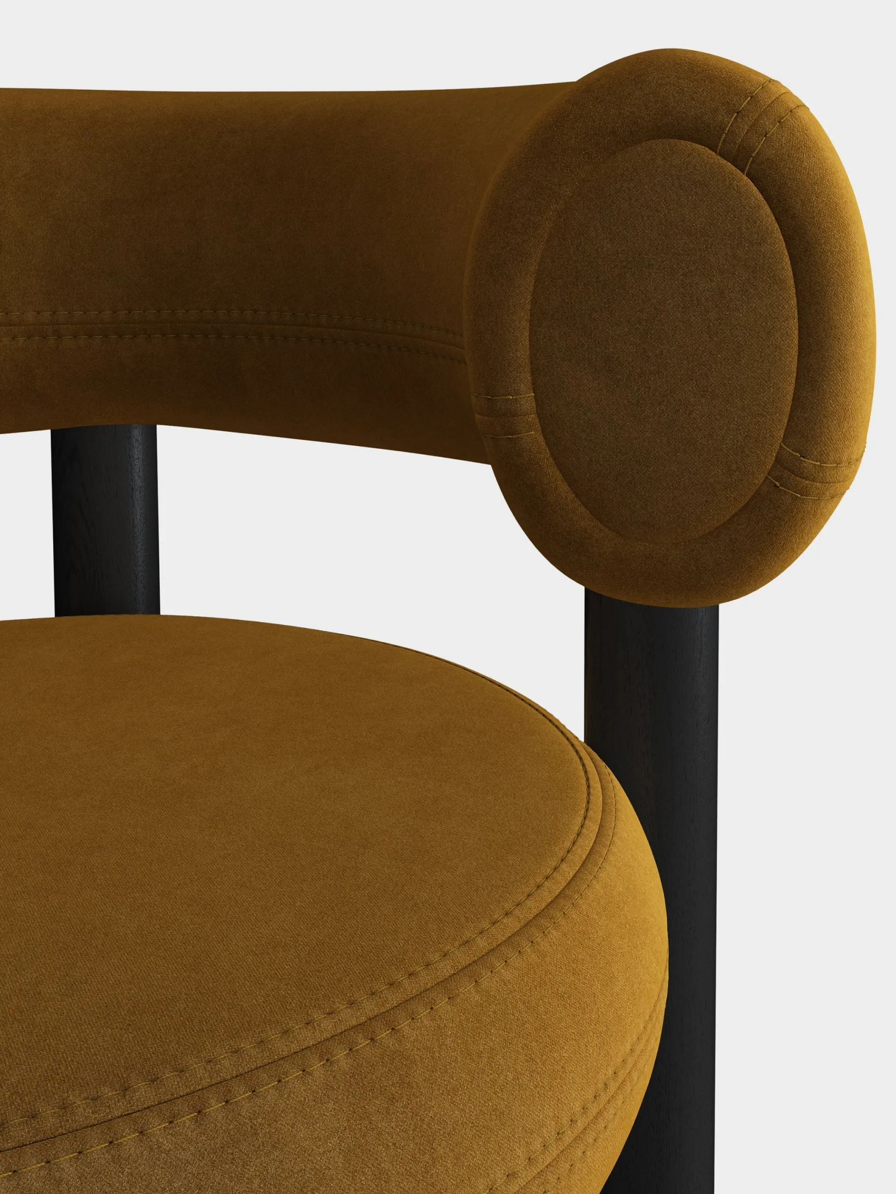 Fat Black Wood 75cm Bar Stool