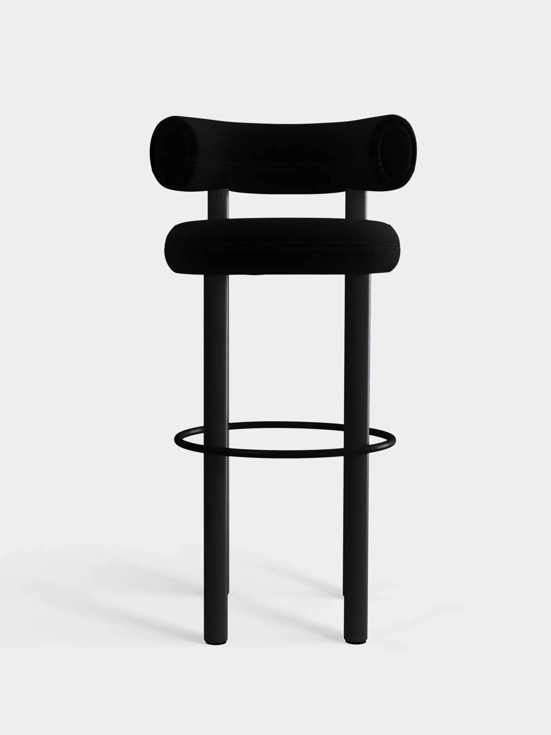 Fat Black Wood 75cm Bar Stool