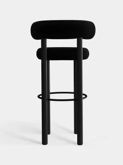 Fat Black Wood 75cm Bar Stool