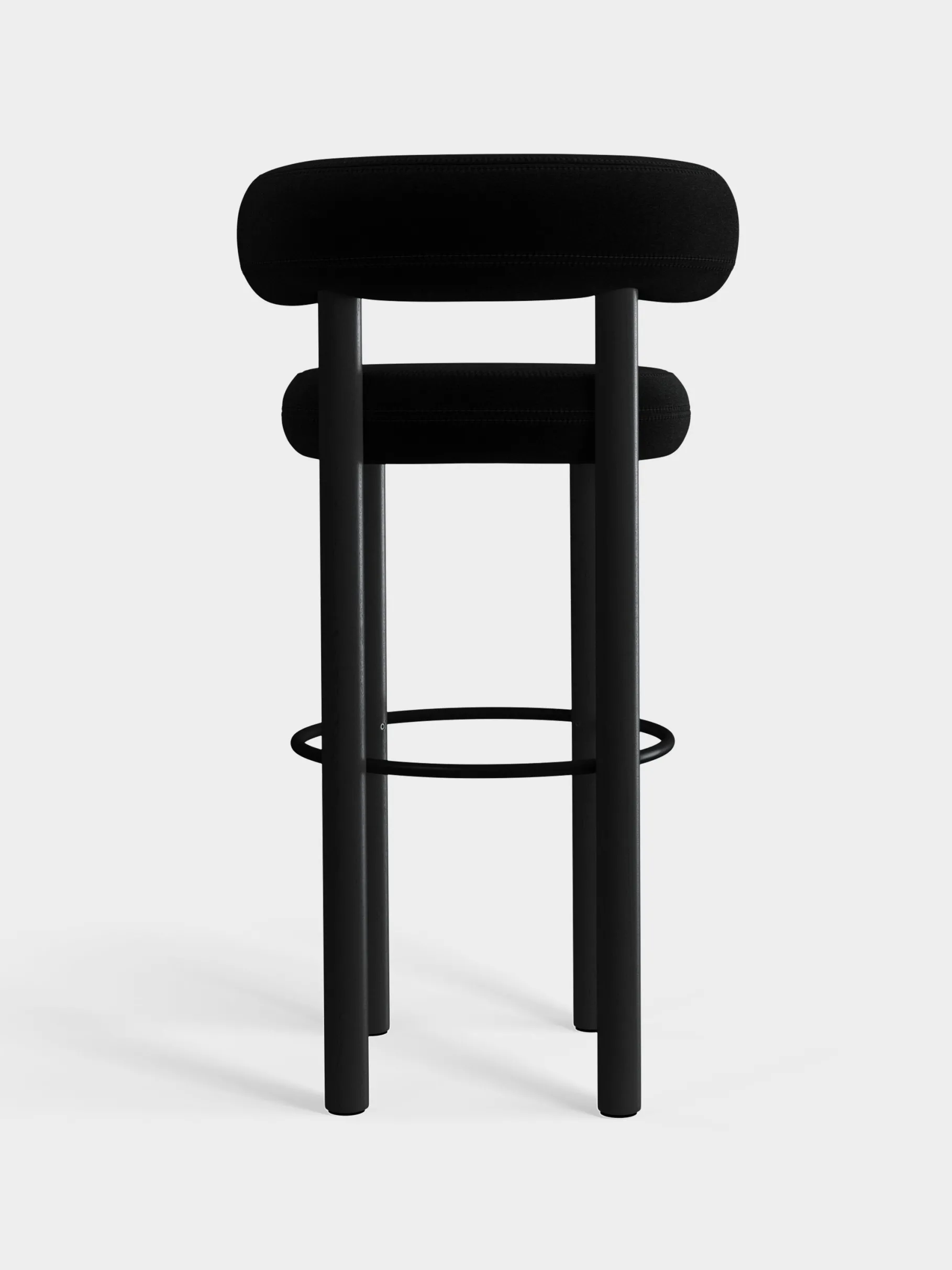 Fat Black Wood 75cm Bar Stool