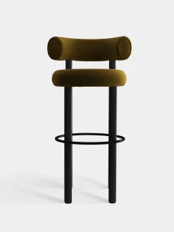 Fat Black Wood 75cm Bar Stool