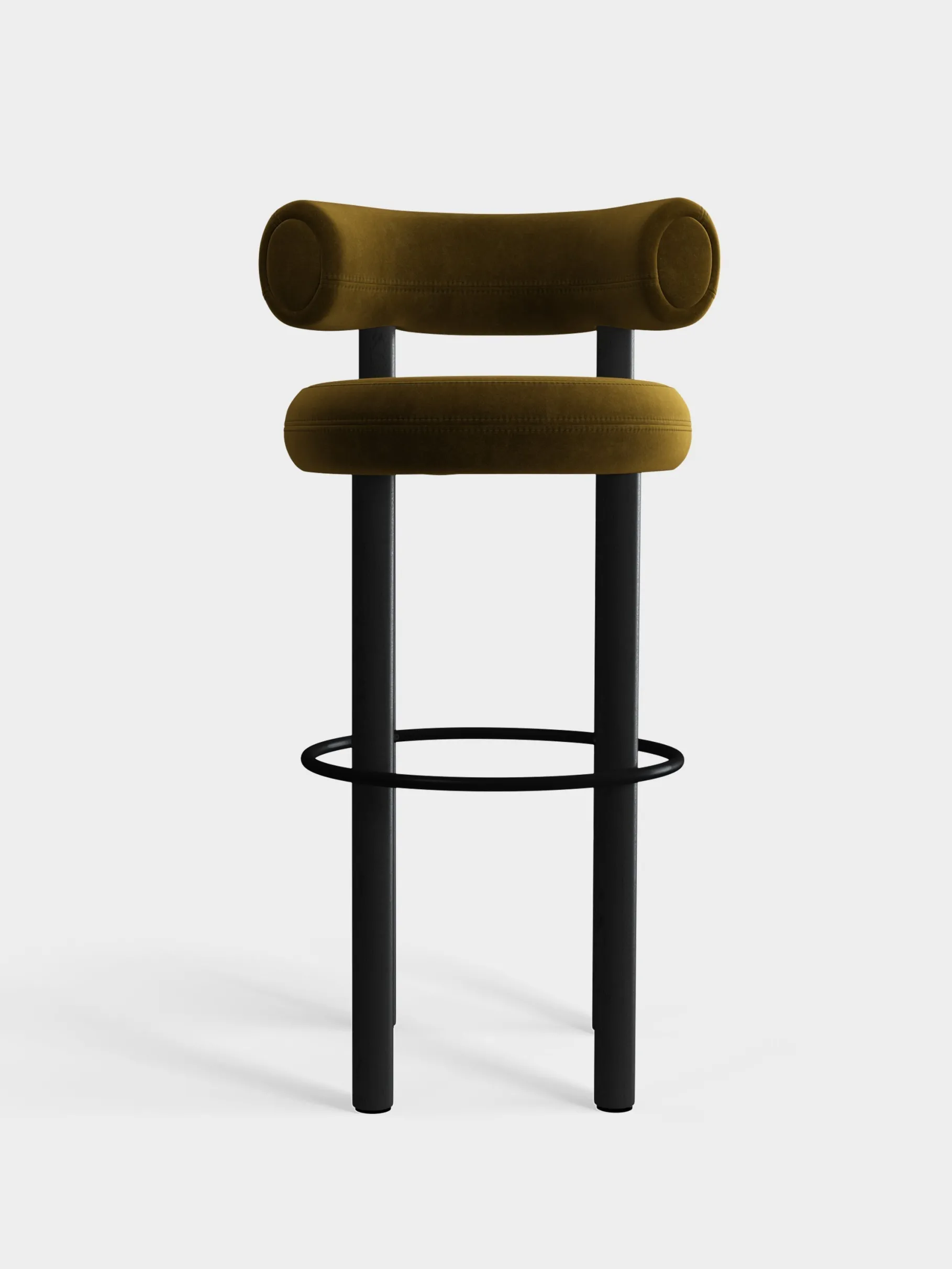 Fat Black Wood 75cm Bar Stool