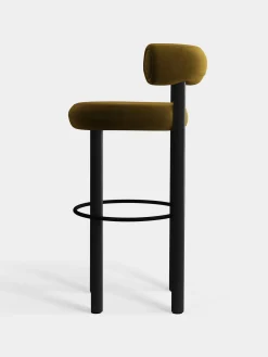 Fat Black Wood 75cm Bar Stool
