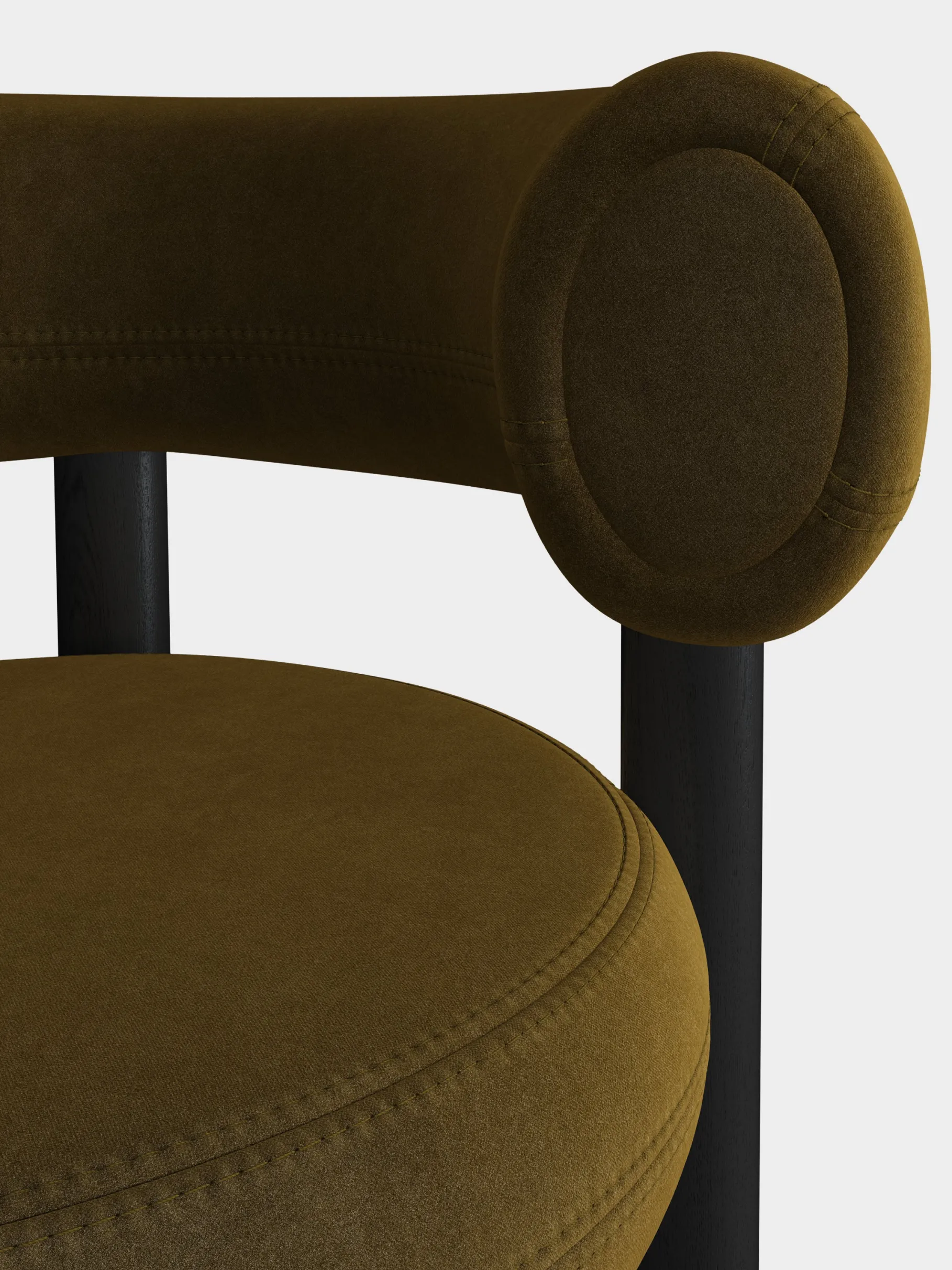 Fat Black Wood 75cm Bar Stool