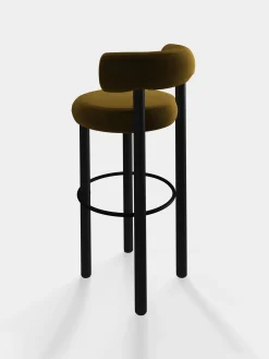 Fat Black Wood 75cm Bar Stool