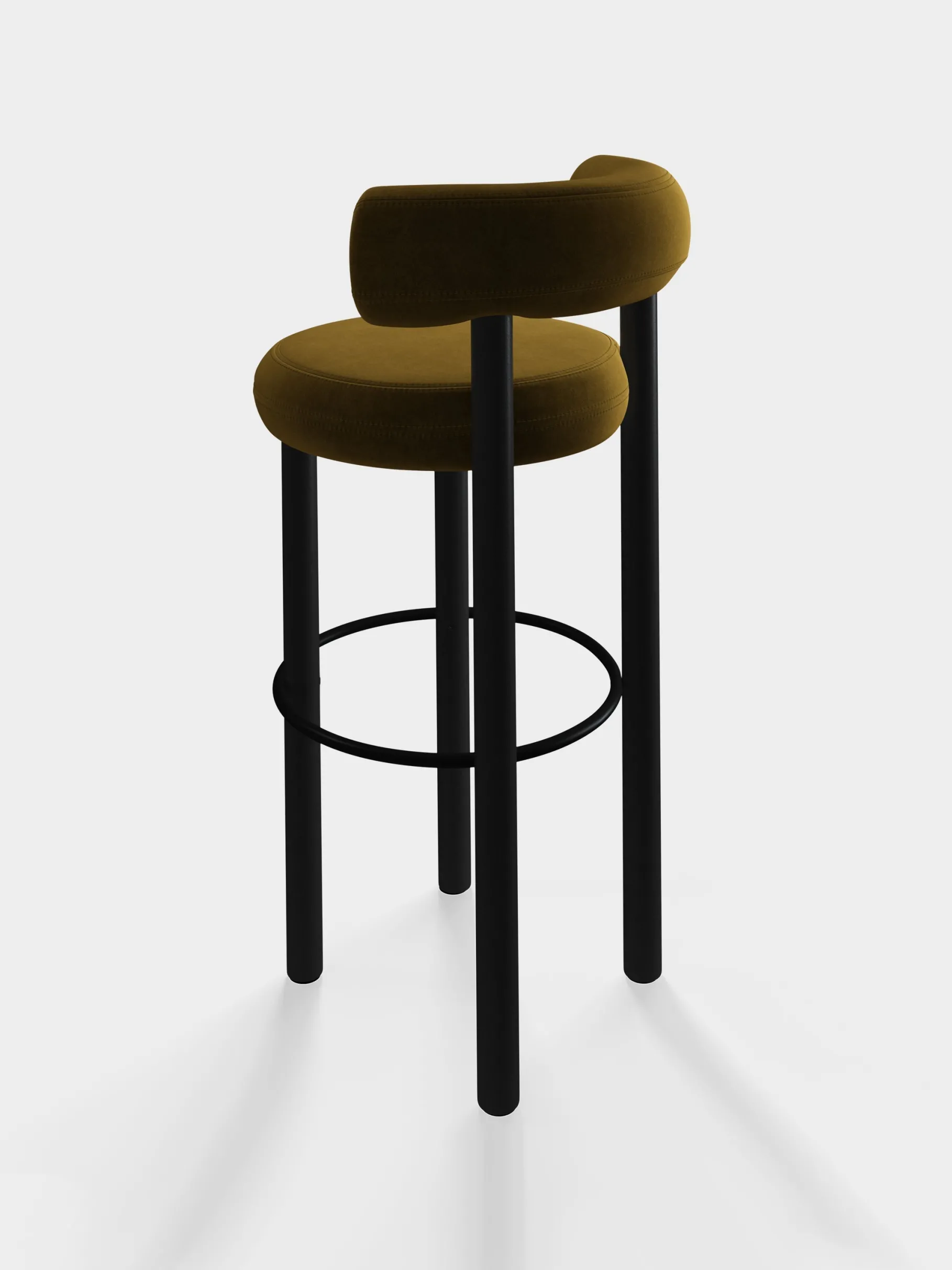 Fat Black Wood 75cm Bar Stool