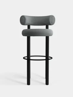 Fat Black Wood 75cm Bar Stool