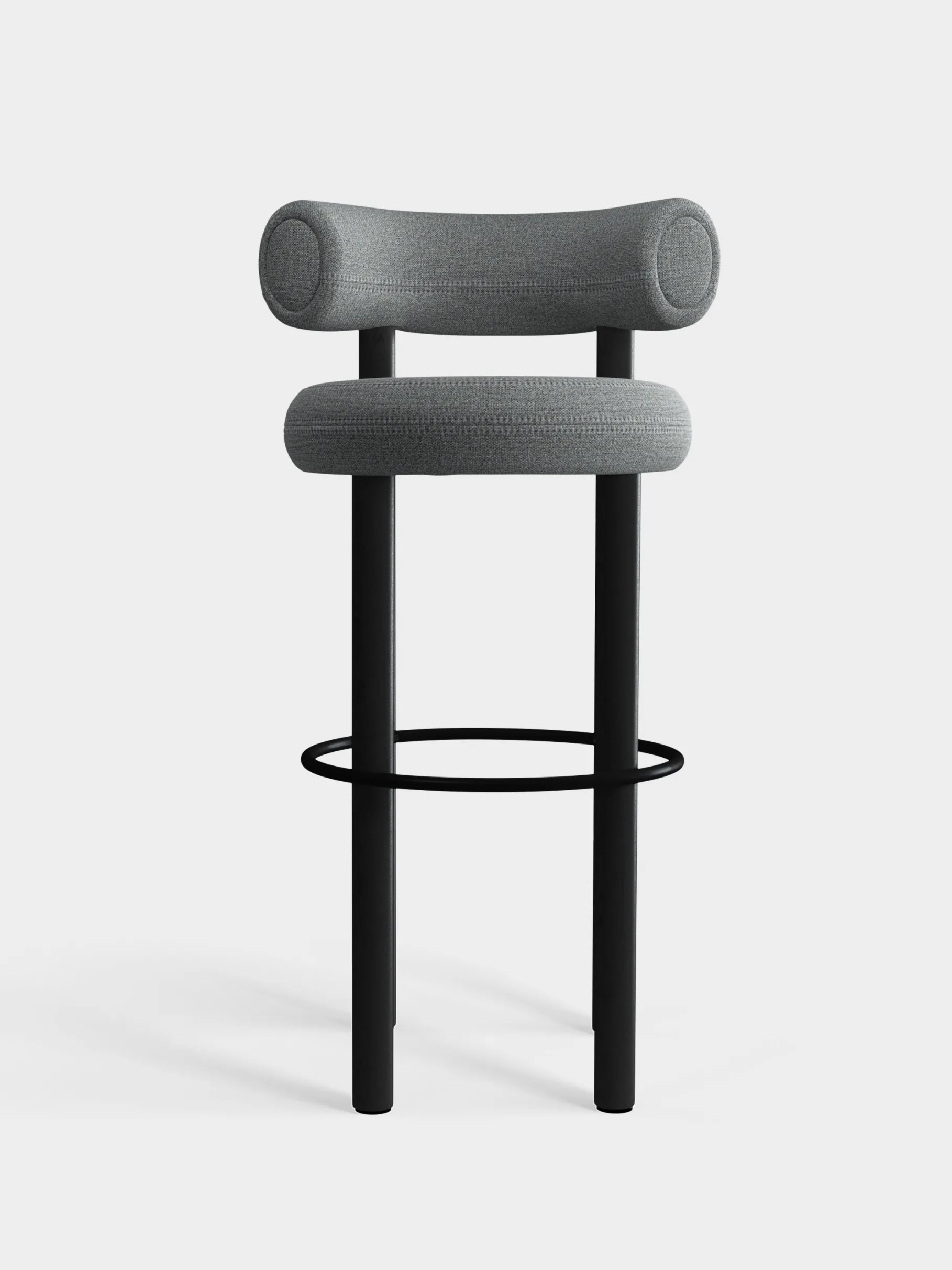 Fat Black Wood 75cm Bar Stool
