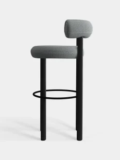 Fat Black Wood 75cm Bar Stool