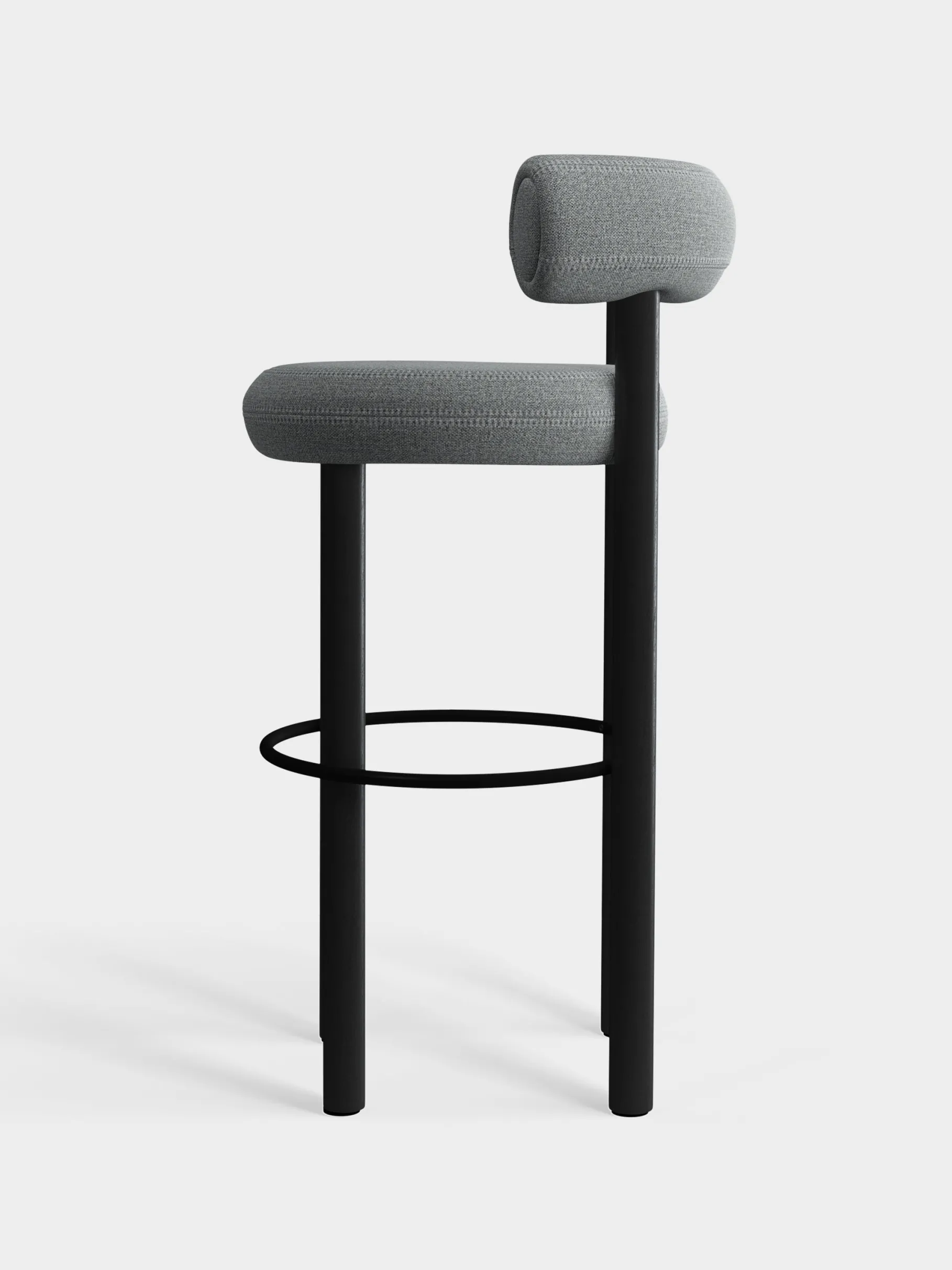 Fat Black Wood 75cm Bar Stool