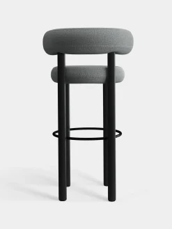 Fat Black Wood 75cm Bar Stool