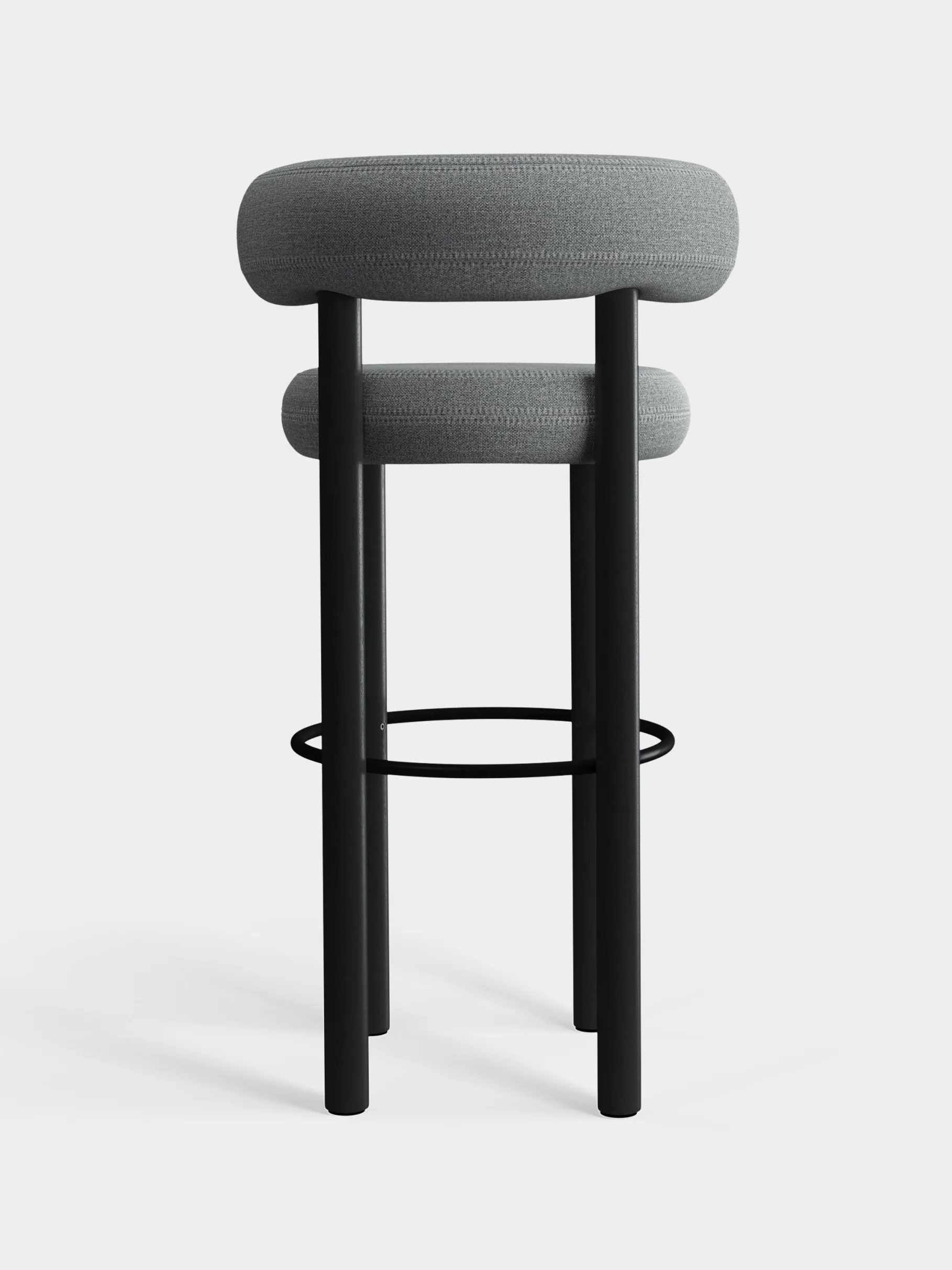 Fat Black Wood 75cm Bar Stool