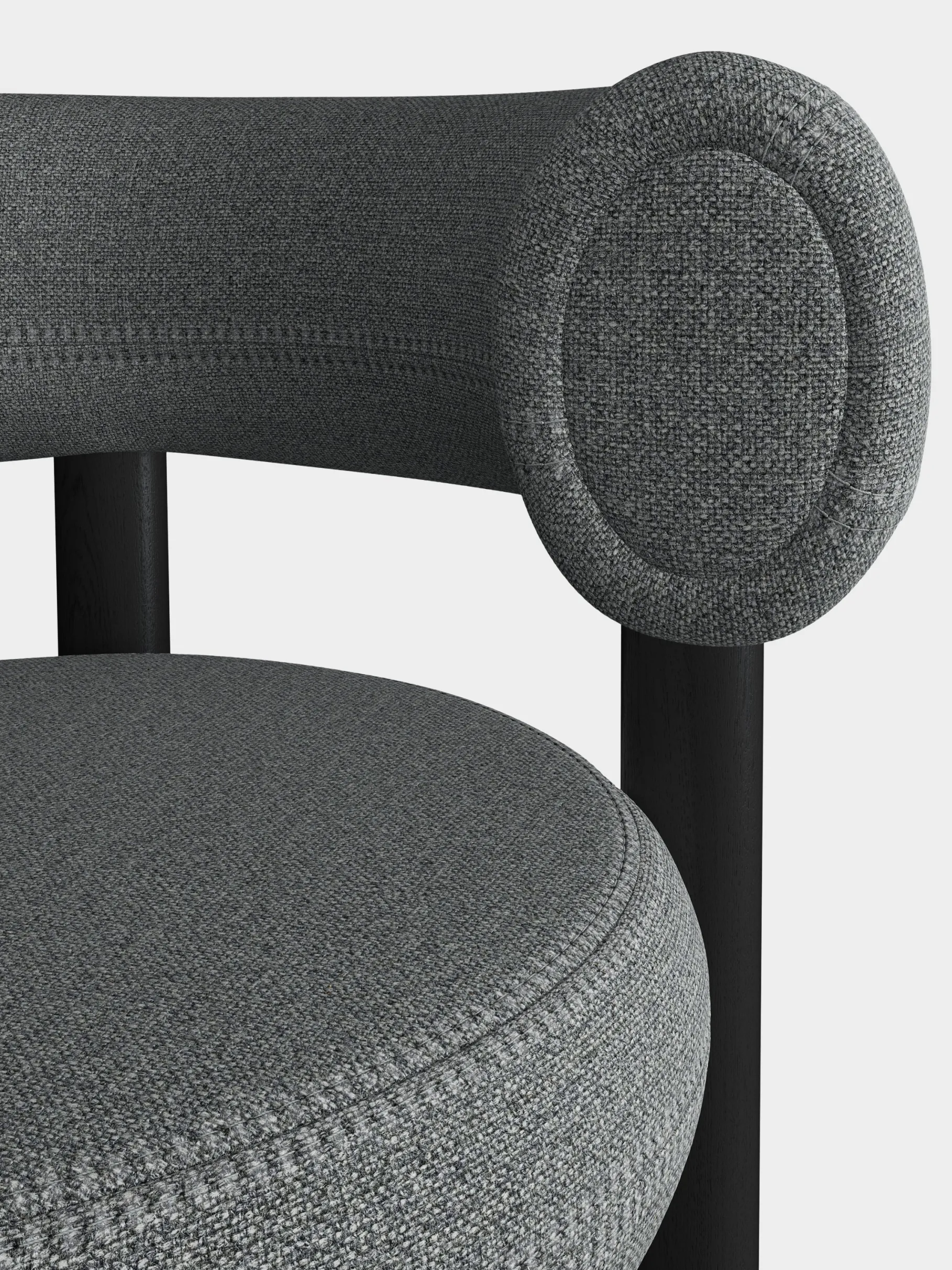 Fat Black Wood 75cm Bar Stool