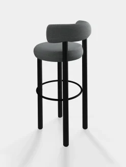 Fat Black Wood 75cm Bar Stool