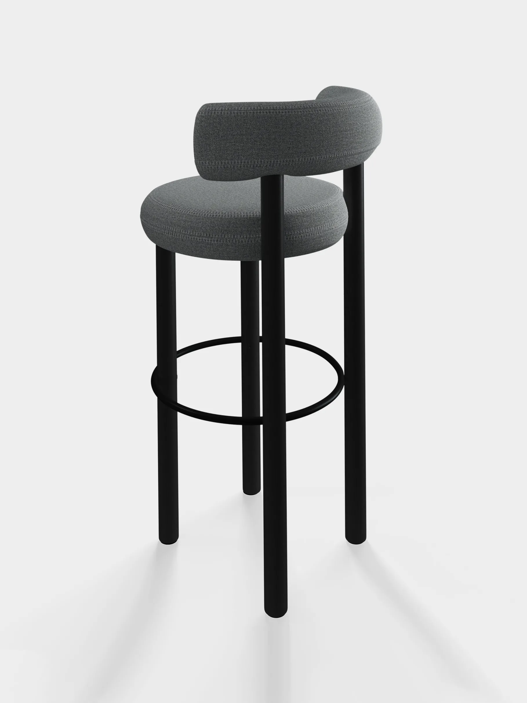 Fat Black Wood 75cm Bar Stool