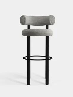 Fat Black Wood 75cm Bar Stool