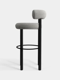 Fat Black Wood 75cm Bar Stool