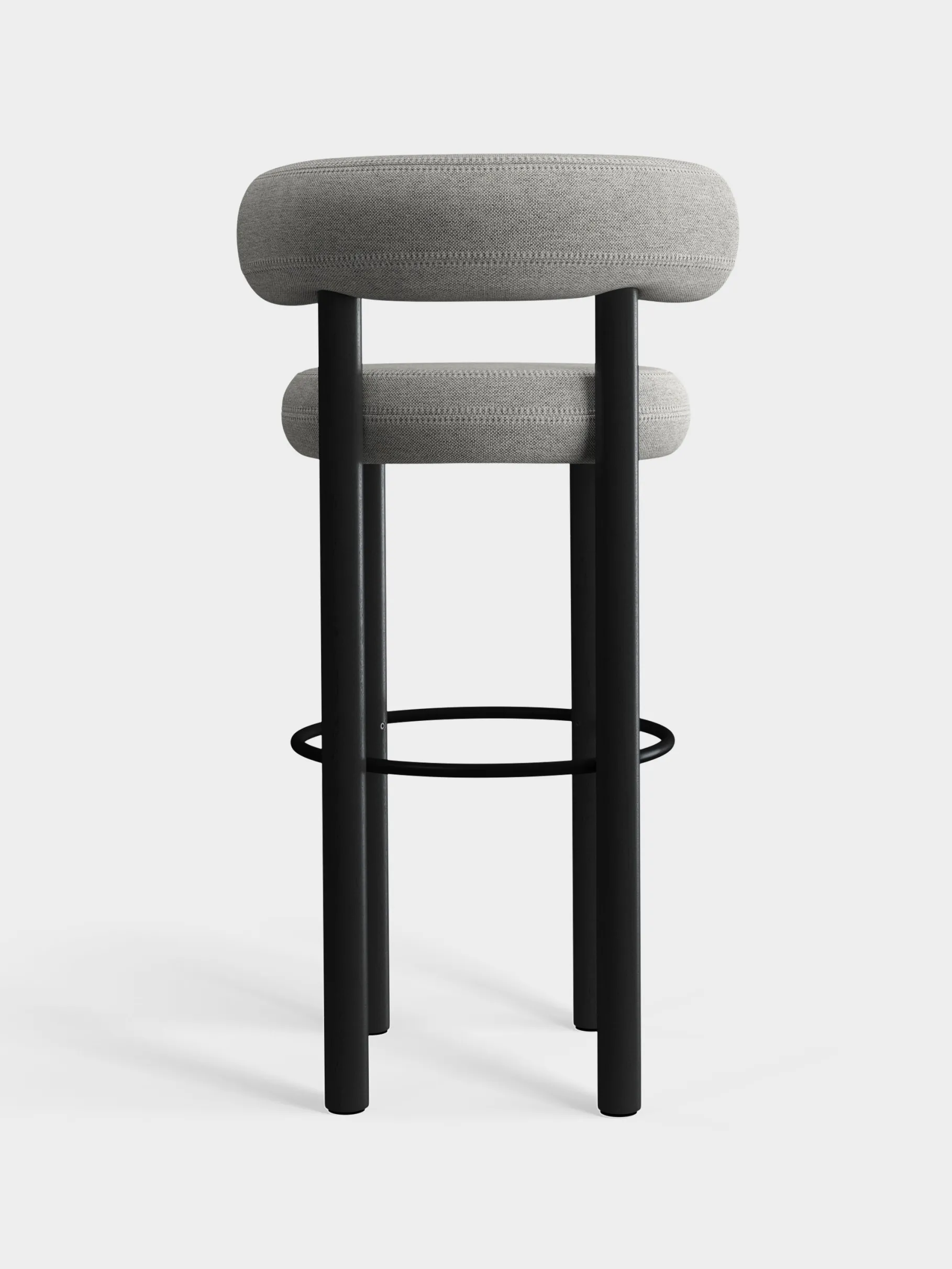 Fat Black Wood 75cm Bar Stool